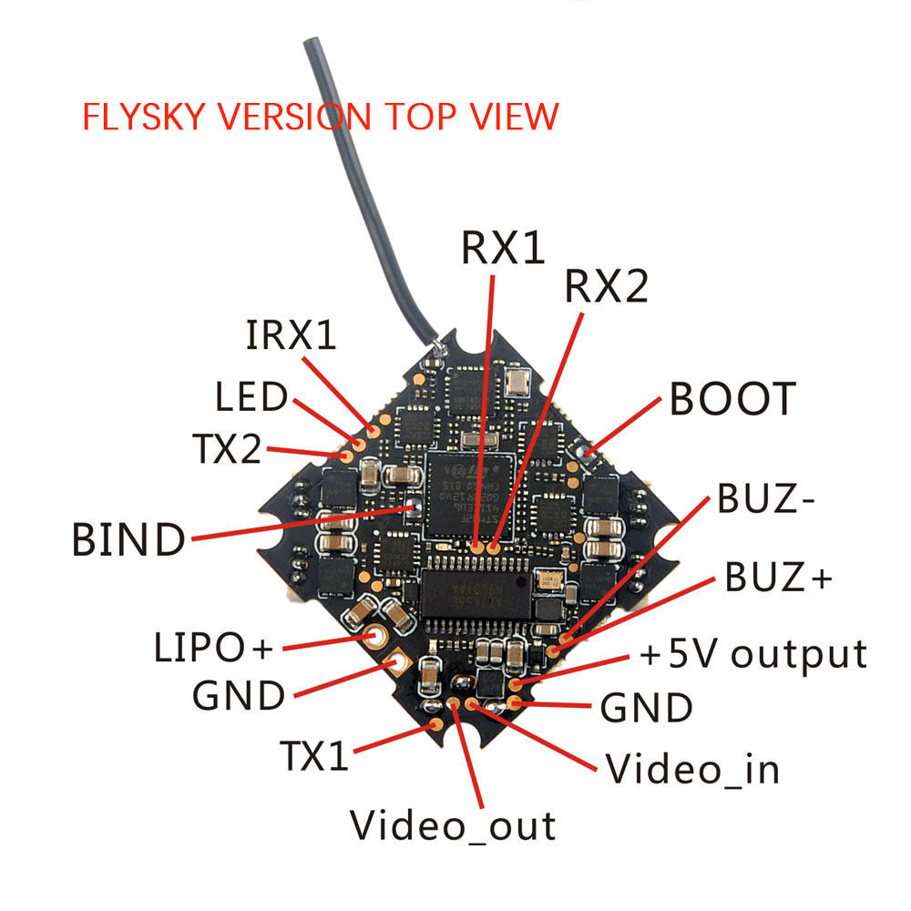 Flysky RX Happymodel Crazybee F4 Pro V3.0 Flight Controller with XT30 Connector & Power Cable Blheli_S 10A 2-4S Brushless ESC Compatible Frsky/Flysky Receiver for Cinecan 4K Racing Drone 