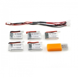 5 x 3.7V 300mAh Battery With 1 to 5 Charging Cable For Eachine E55
