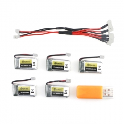 5PCS Eachine E010 E010C E011 E011C E013 3.7V 260MAH 45C Lipo Battery USB Charger Sets