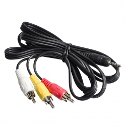 Eachine 3.5mm Jack Plug Male 1 to 3 Head RCA AV Adatper Cable Cord For EV100 DVR HD Port Goggles