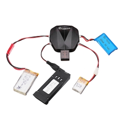 Eachine 4-in-1 1S 3.7V Lipo Battery Charger with 12 Charging Cable JST MX2.0 XH2.54 USB for E58 E010