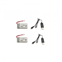 2PCS 3.7V 300mAh Lipo Battery With USB Charging Cable for Eachine E010 H36 RC Quadcopter