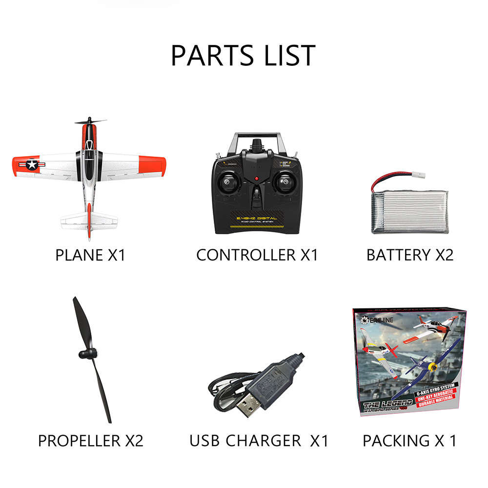 Eachine Mini T 28 Trojan Epp 400mm Wingspan 2 4g 6 Axis Gyro Rc Airplane Trainer Fixed Wing Rtf One Key Return For Beginner Two Batterries Three Batterries Two Batteries