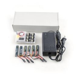 Eachine 6X 250mAh 3.8V 1S 30C Lipo Battery + ET2.0 DC 7V-22V 1S Lipo/LIHV Battery Charger + Adapter for GNB27 PH2.0 US65 DE65 Pro Emax Nanohawk 65mm Whoop FPV Racing Drone