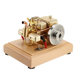 Eachine ET5S Horizontal Two Cylinder Engine Model Water-cooled Cooling Structure Brass And Stainless Steel STEM Engine Toys Collection Gifts
